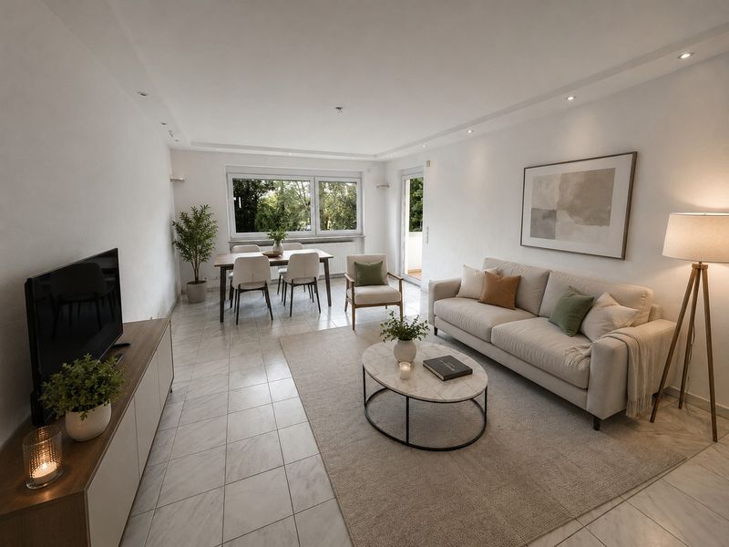 Modernisierte 3-Zimmer-Wohnung mit Einbauküche, Balkon & Blick ins Grüne